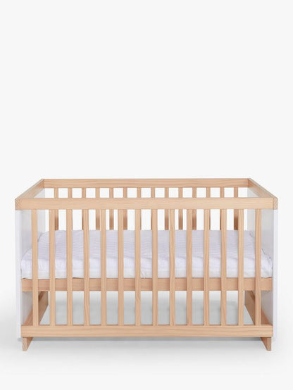 John Lewis Scandi Solution Cotbed White Natural Cot Bed
