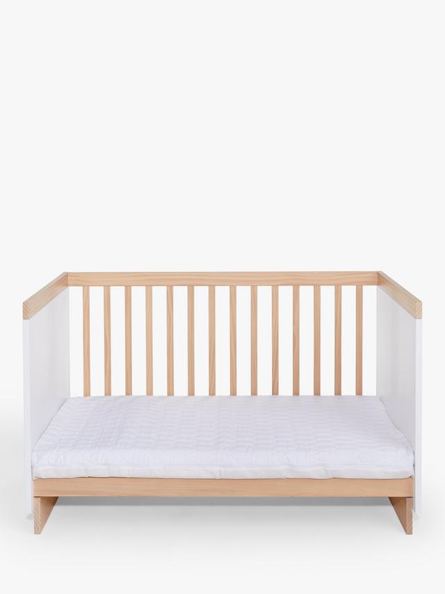 John Lewis Scandi Solution Cotbed White Natural Cot Bed