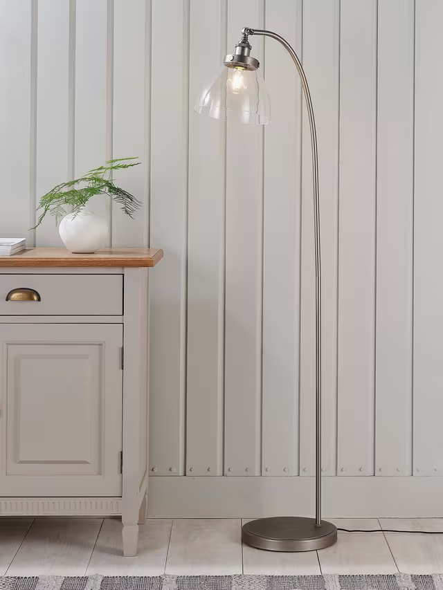 John Lewis Bay Lighting Carter Floor Lamp, Matt Nickel