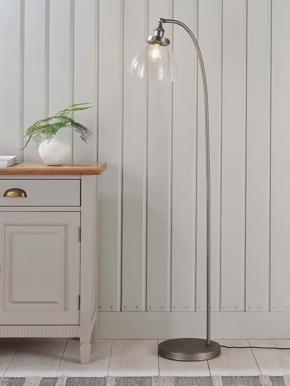 John Lewis Bay Lighting Carter Floor Lamp, Matt Nickel