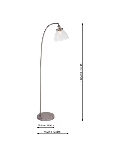 John Lewis Bay Lighting Carter Floor Lamp, Matt Nickel