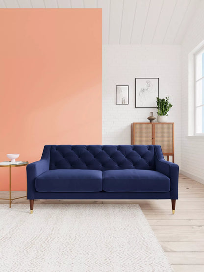 Swoon Pritchard Medium 2 Seater Sofa, Dark Leg, Ink Velvet 