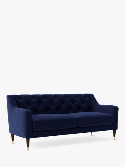 Swoon Pritchard Medium 2 Seater Sofa, Dark Leg, Ink Velvet 