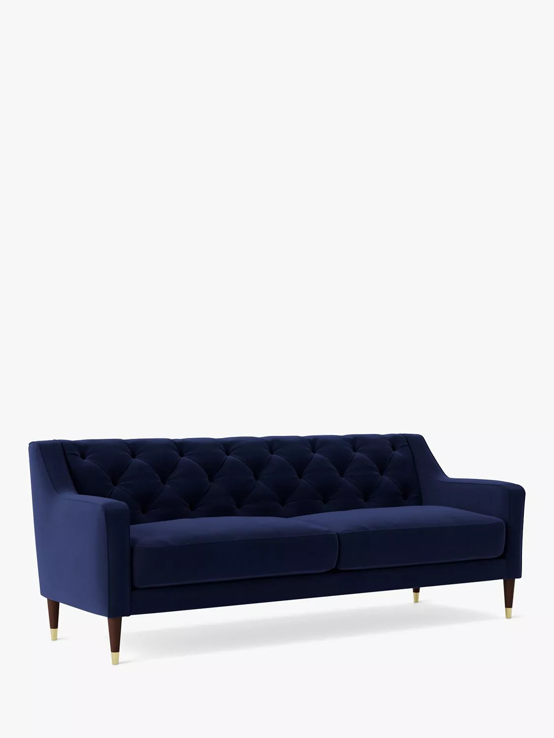 Swoon Pritchard Large 3 Seater Sofa, Dark Leg, Ink Velvet 