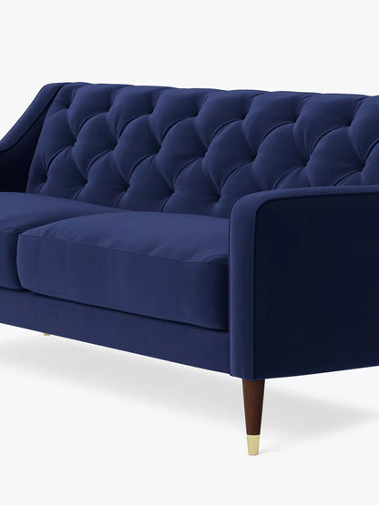 Swoon Pritchard Large 3 Seater Sofa, Dark Leg, Ink Velvet 