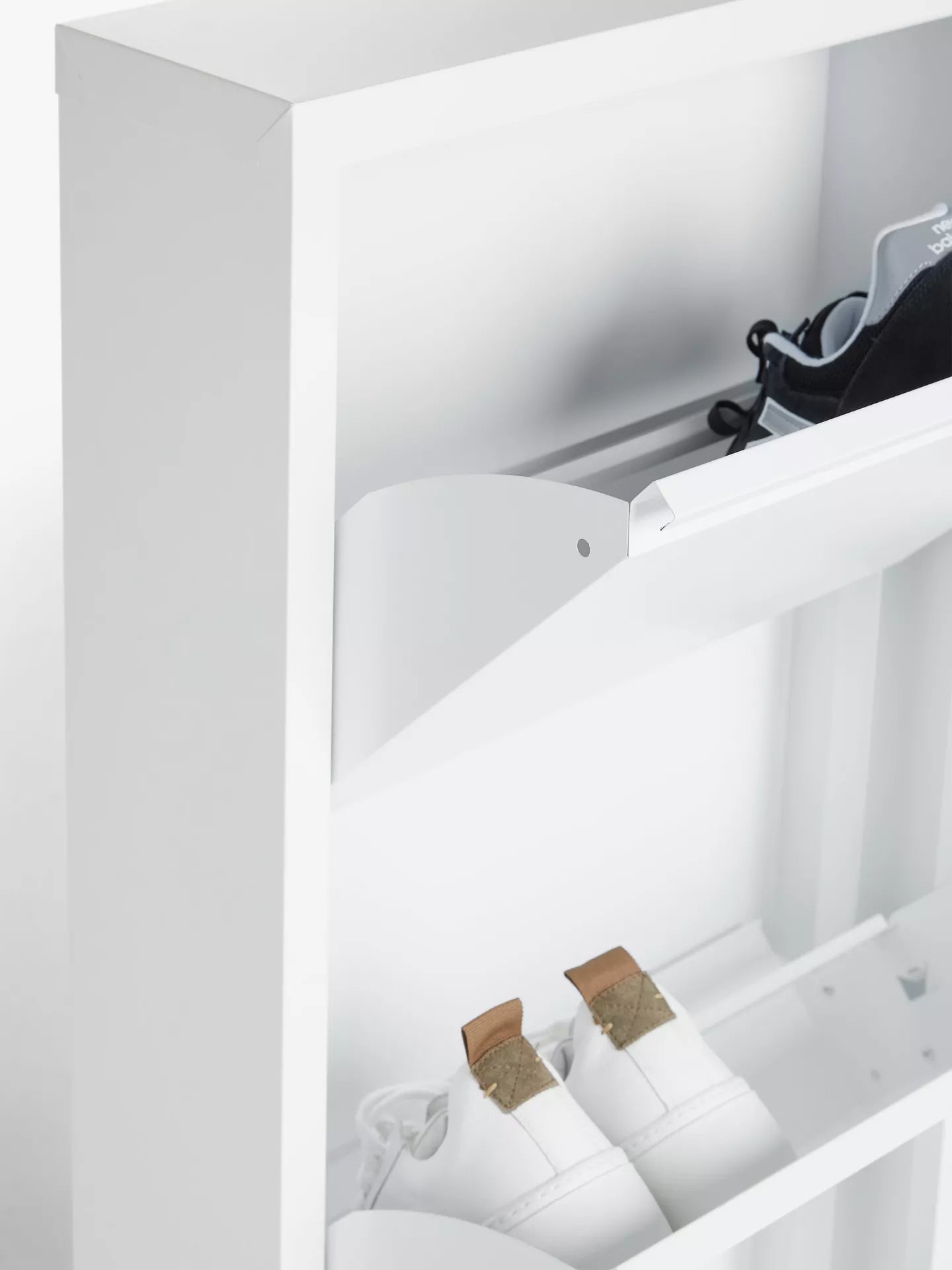 John Lewis Fold Out 3 Tier Shoe Rack White