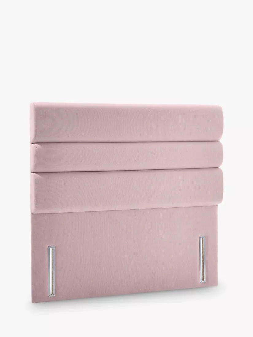 John Lewis Lancaster Full Depth Upholstered Headboard, King Size Deep Velvet Opulence Heather