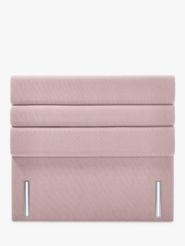 John Lewis Lancaster Full Depth Upholstered Headboard, King Size Deep Velvet Opulence Heather