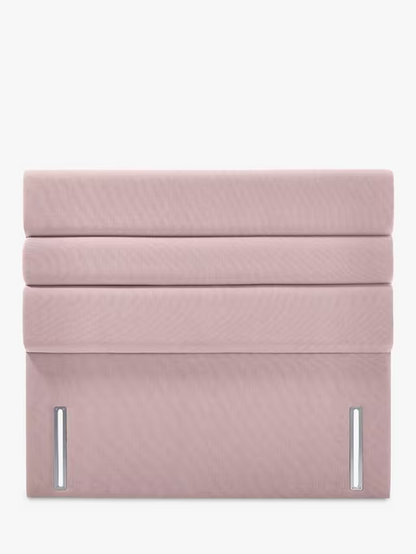 John Lewis Lancaster Full Depth Upholstered Headboard, King Size Deep Velvet Opulence Heather