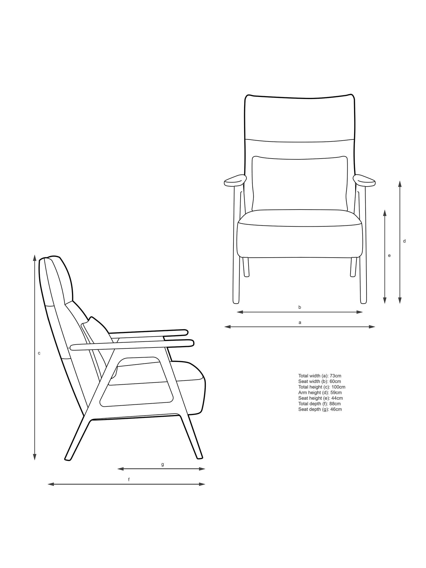 John Lewis Hendricks High Back Accent Chair, Light Leg, Aquaclean Aston Natural
