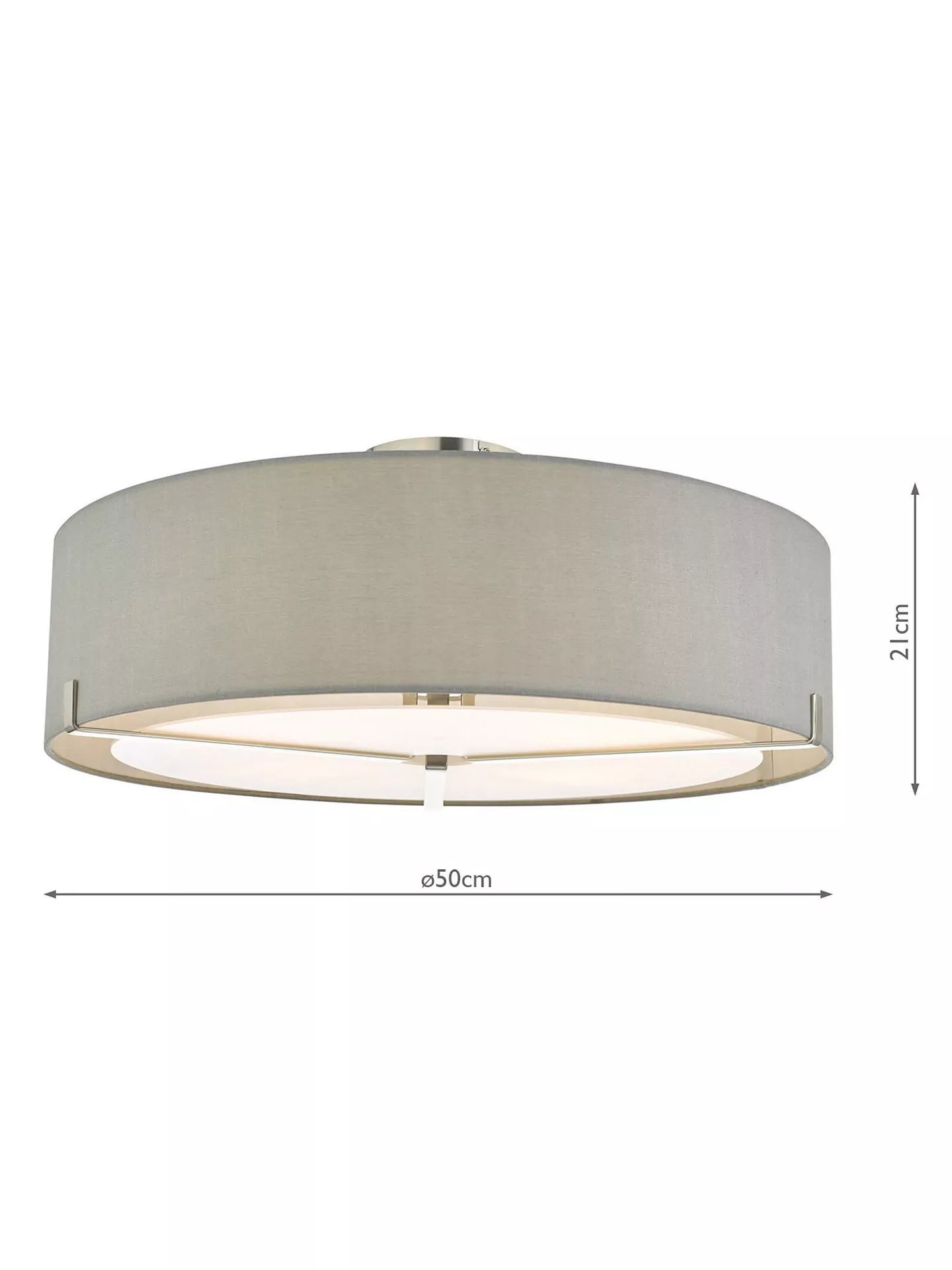 Där Diffuser Semi Flush Ceiling Light, Satin Chrome
