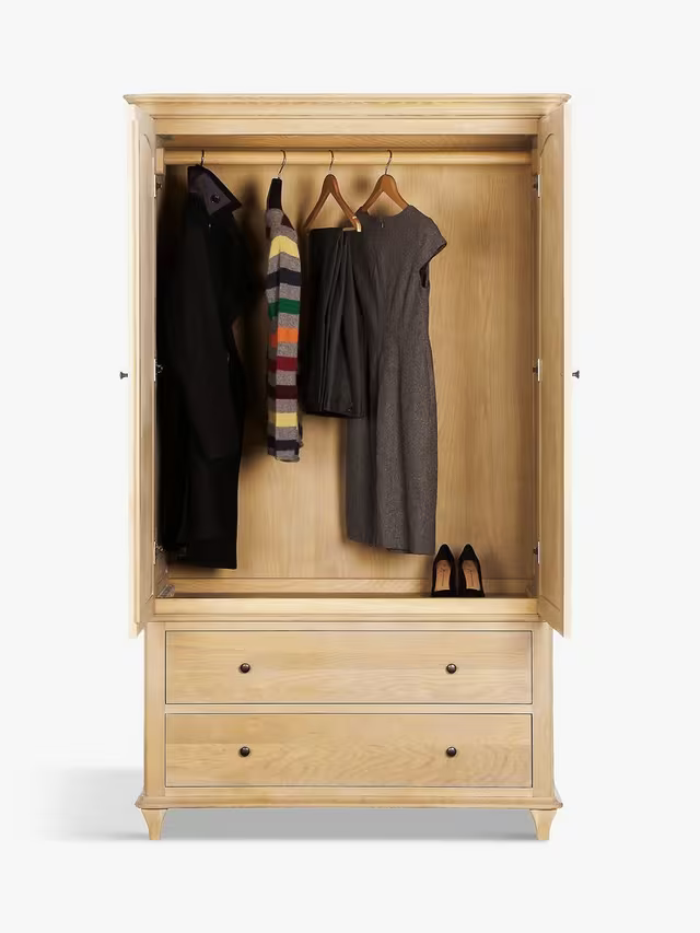 John Lewis Louis Double Wardrobe, Oak