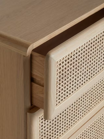 John Lewis Rattan 3 Drawer Chest, Oak