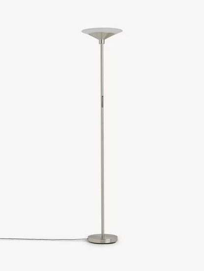 John Lewis Torchiere LED Smart Switch Floor Lamp, Nickel