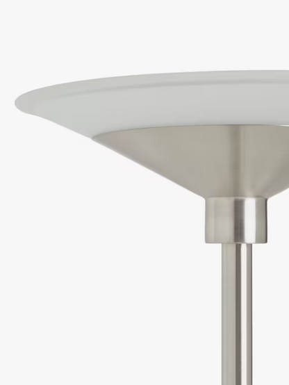 John Lewis Torchiere LED Smart Switch Floor Lamp, Nickel