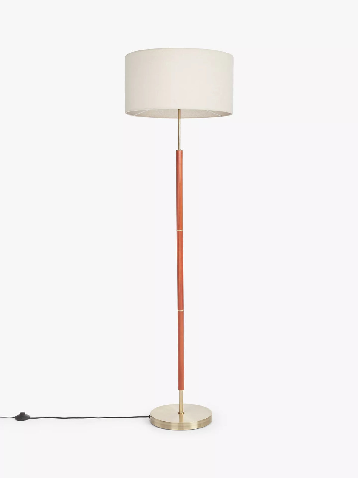 John Lewis Hamilton Floor Lamp, Walnut Stain/Antique Brass