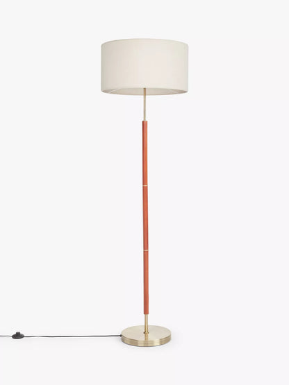 John Lewis Hamilton Floor Lamp, Walnut Stain/Antique Brass