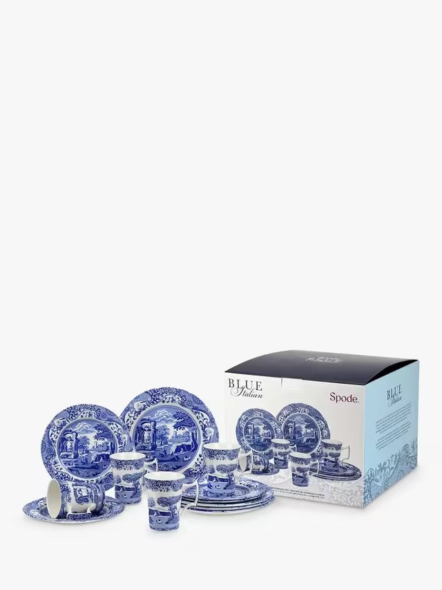 Spode Blue Italian Dinnerware Set, 12 Piece, Blue/White