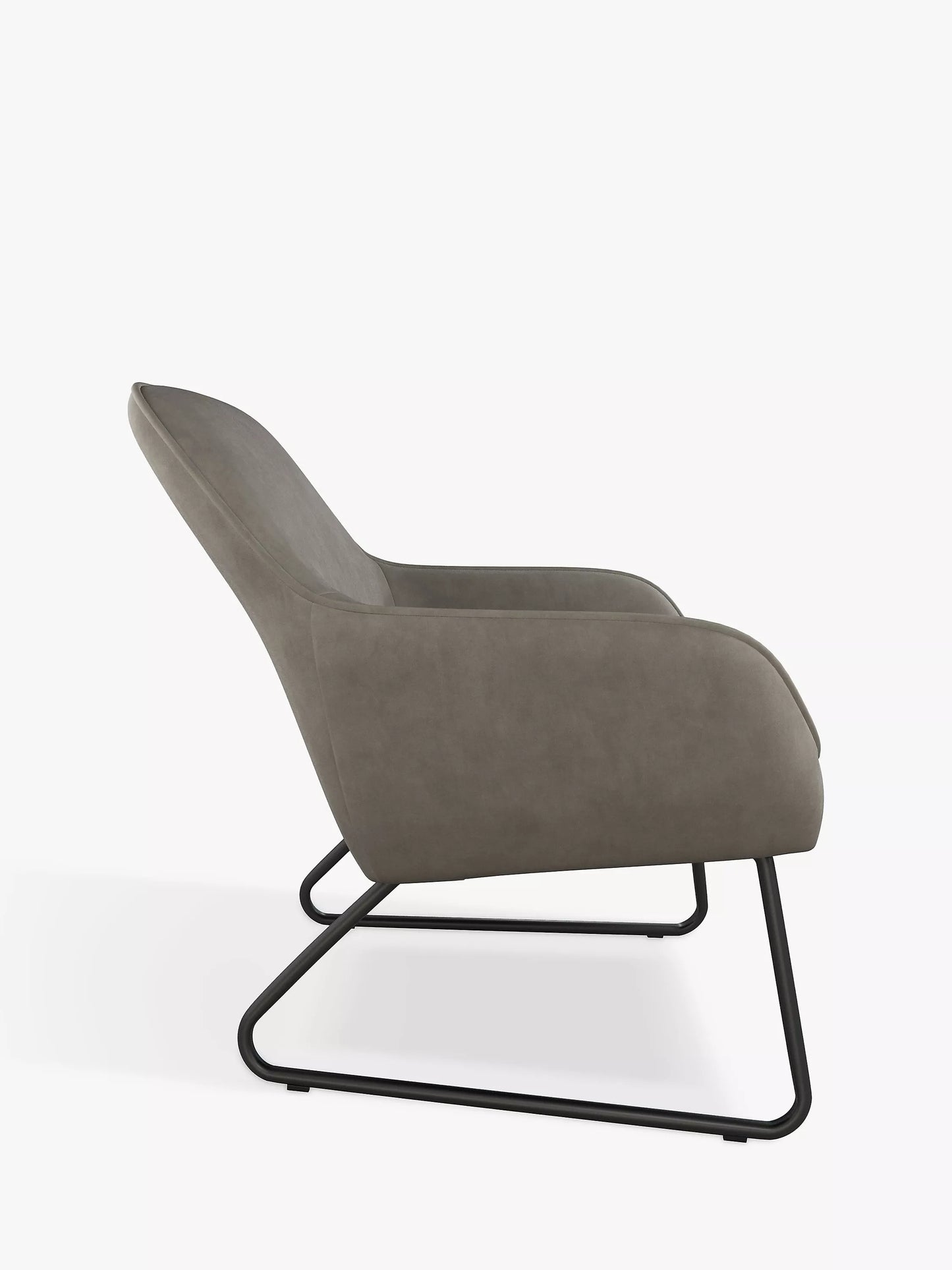 John Lewis Form Accent Chair, Black Metal Leg, Velvet Storm Grey