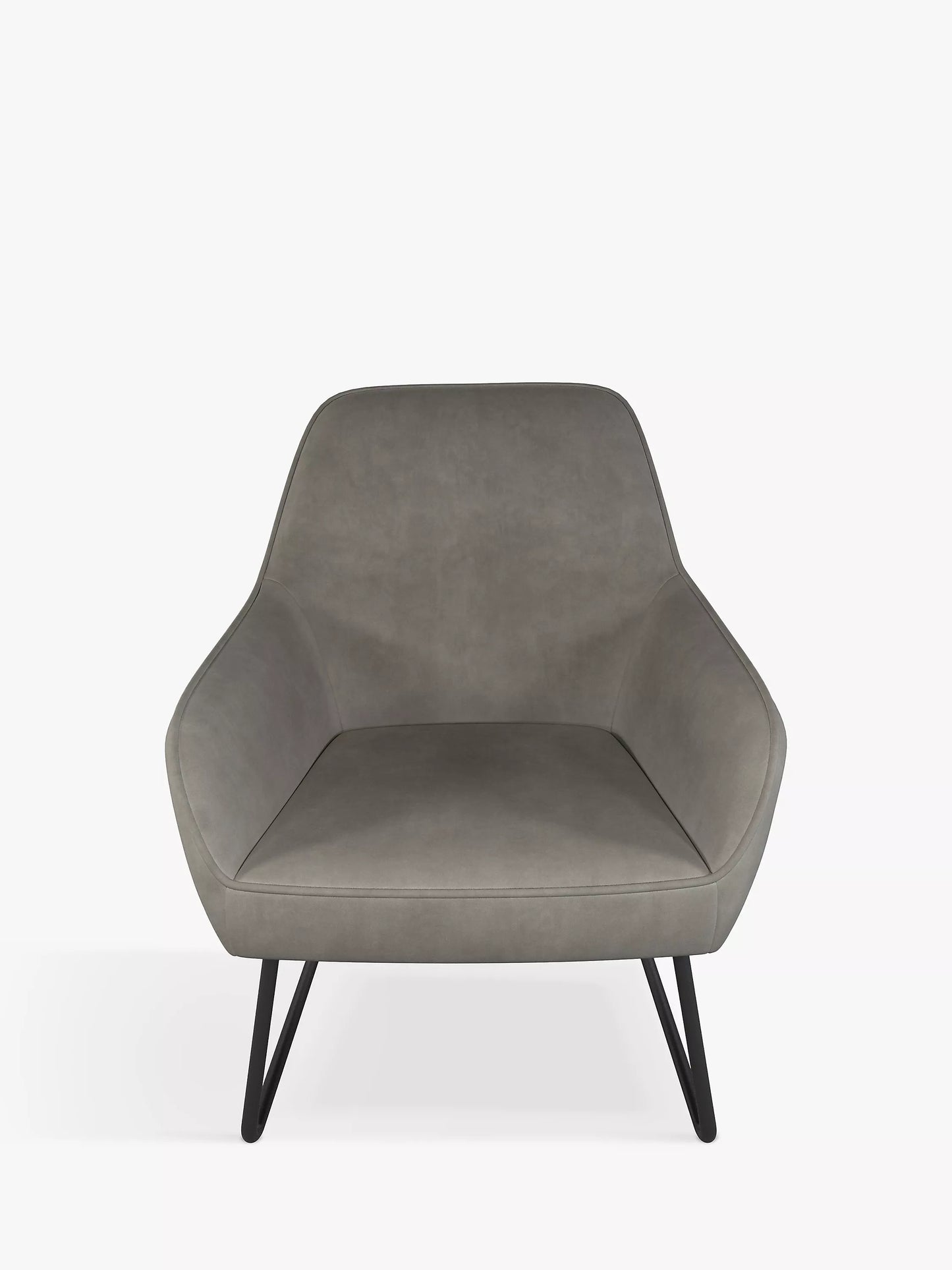 John Lewis Form Accent Chair, Black Metal Leg, Velvet Storm Grey
