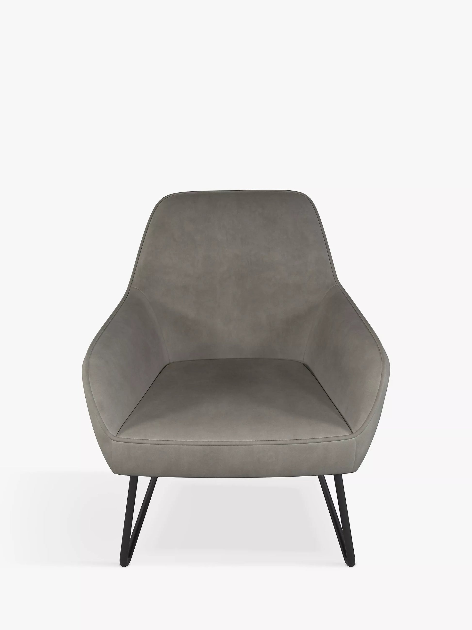 John Lewis Form Accent Chair, Black Metal Leg, Velvet Storm Grey