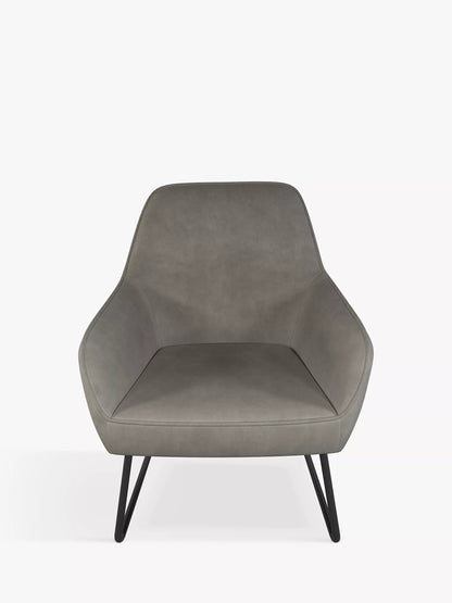 John Lewis Form Accent Chair, Black Metal Leg, Velvet Storm Grey