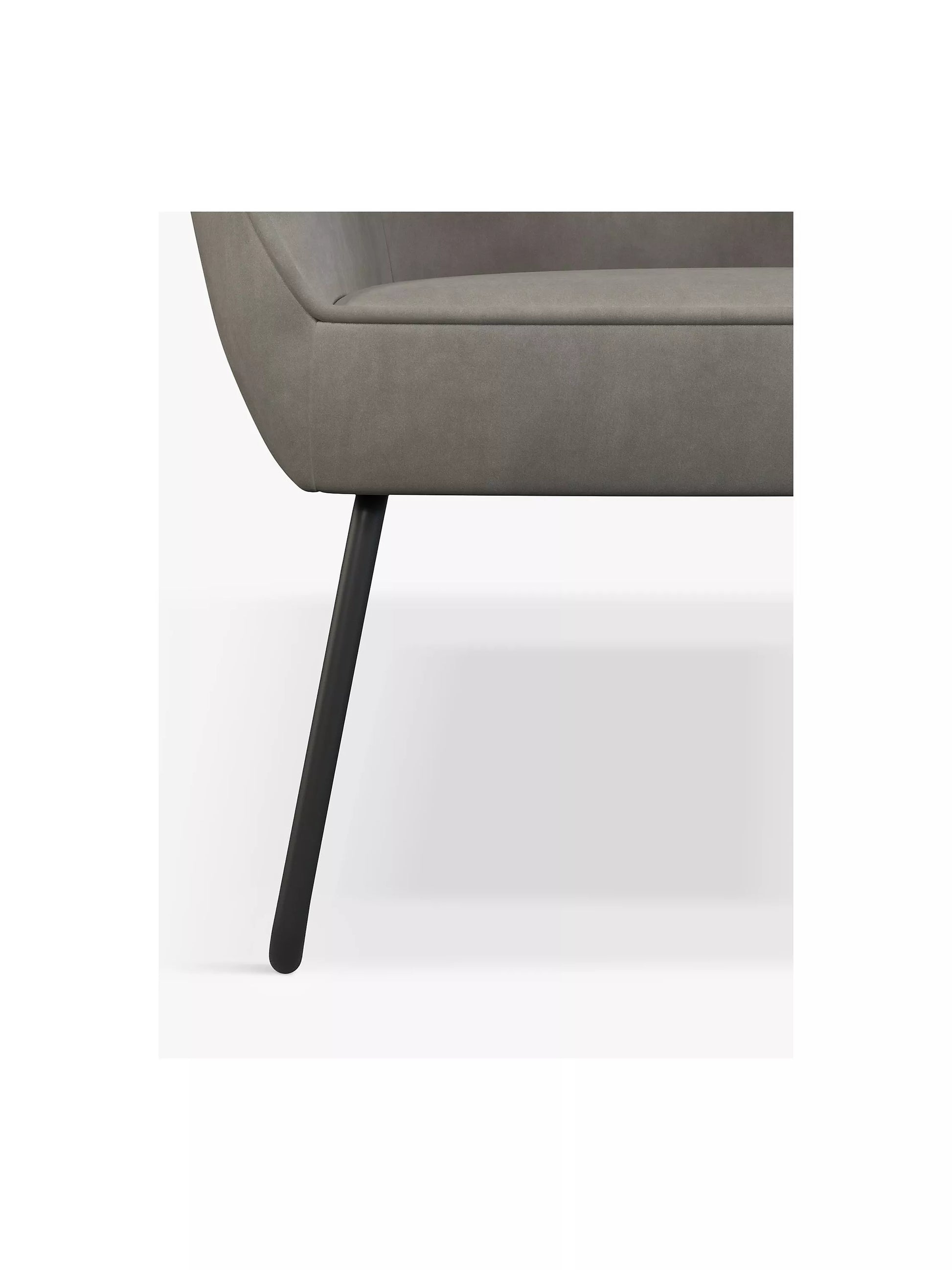 John Lewis Form Accent Chair, Black Metal Leg, Velvet Storm Grey