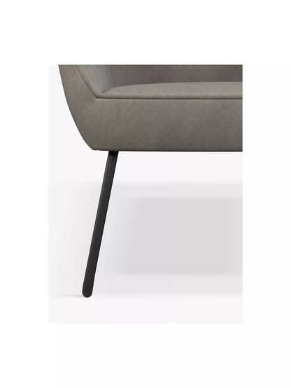 John Lewis Form Accent Chair, Black Metal Leg, Velvet Storm Grey