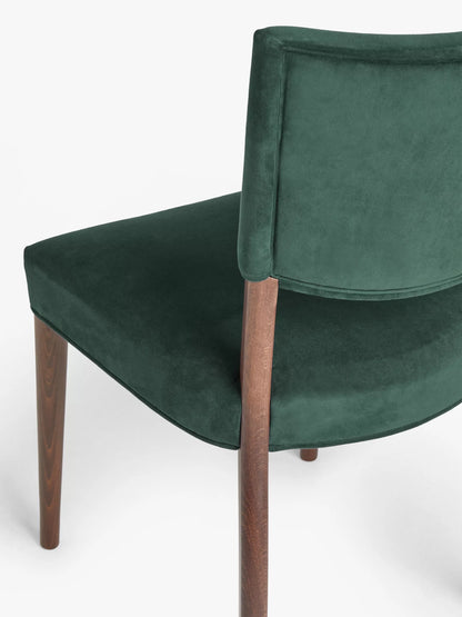 John Lewis Parisian Velvet Dining Chair, Forest Green