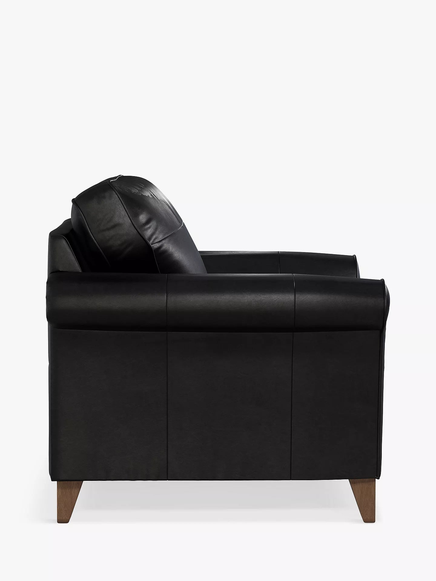 John Lewis Charlotte Leather Armchair, Dark Leg, Piccadilly Black