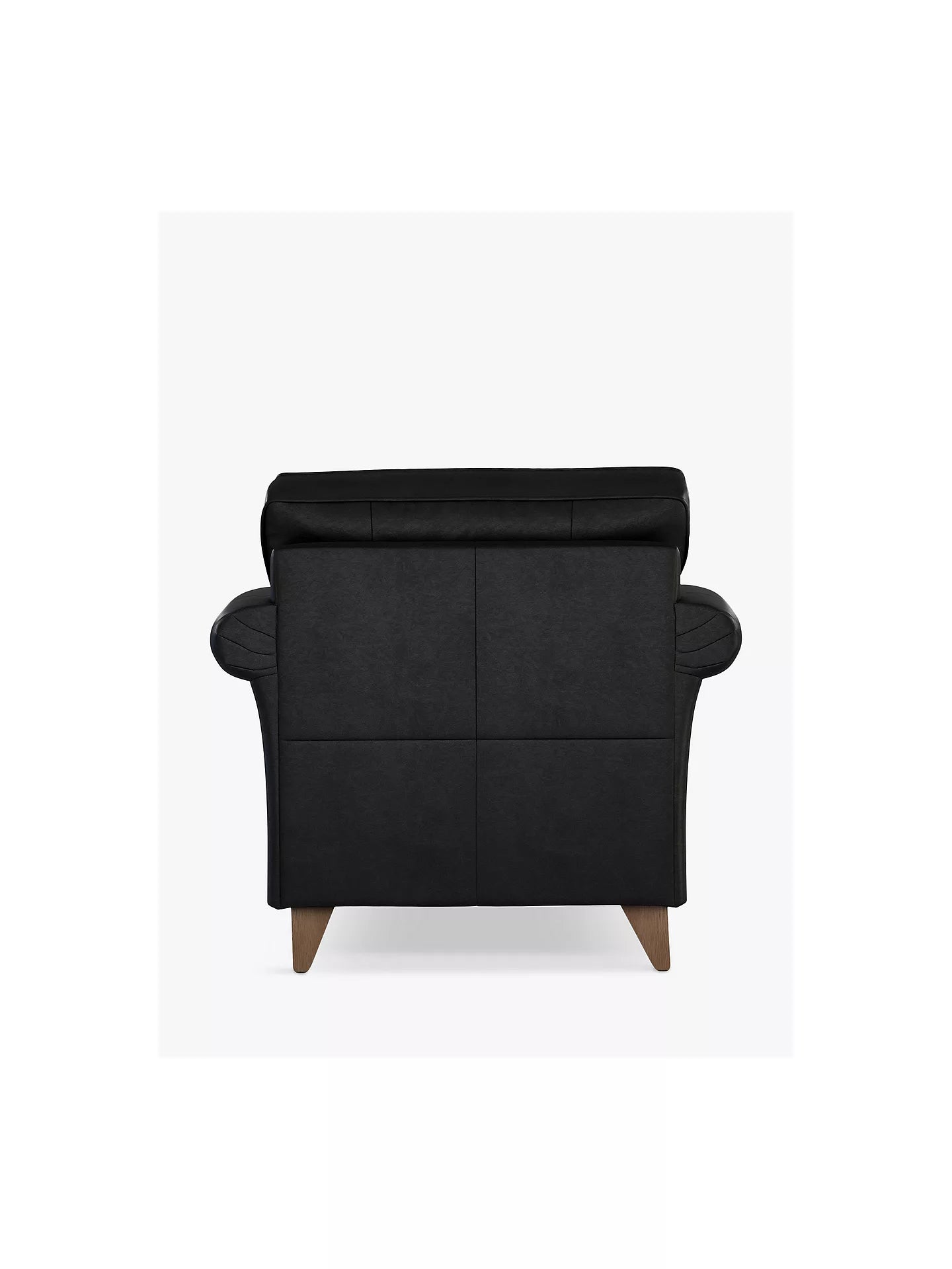 John Lewis Charlotte Leather Armchair, Dark Leg, Piccadilly Black