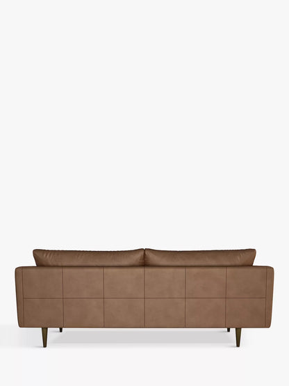 John Lewis + Swoon Latimer Large 3 Seater Leather Sofa, Sellvagio Cognac