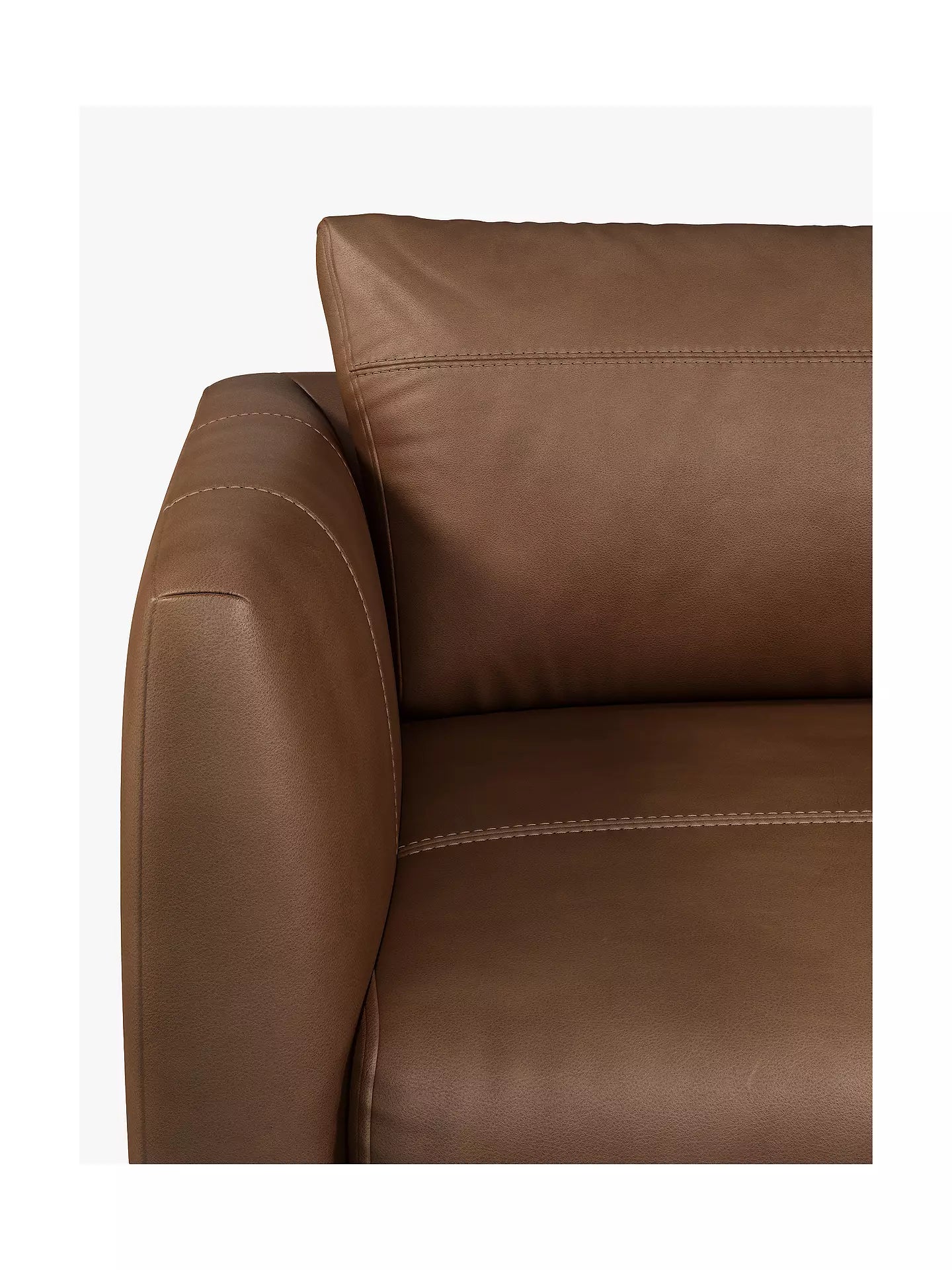 John Lewis + Swoon Latimer Large 3 Seater Leather Sofa, Sellvagio Cognac