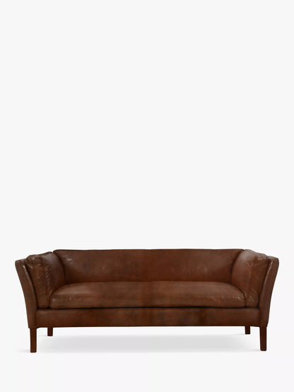 John Lewis Halo Groucho Medium 2 Seater Leather Sofa, Dark Leg, London Leather
