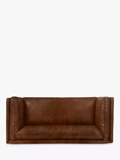 John Lewis Halo Groucho Medium 2 Seater Leather Sofa, Dark Leg, London Leather