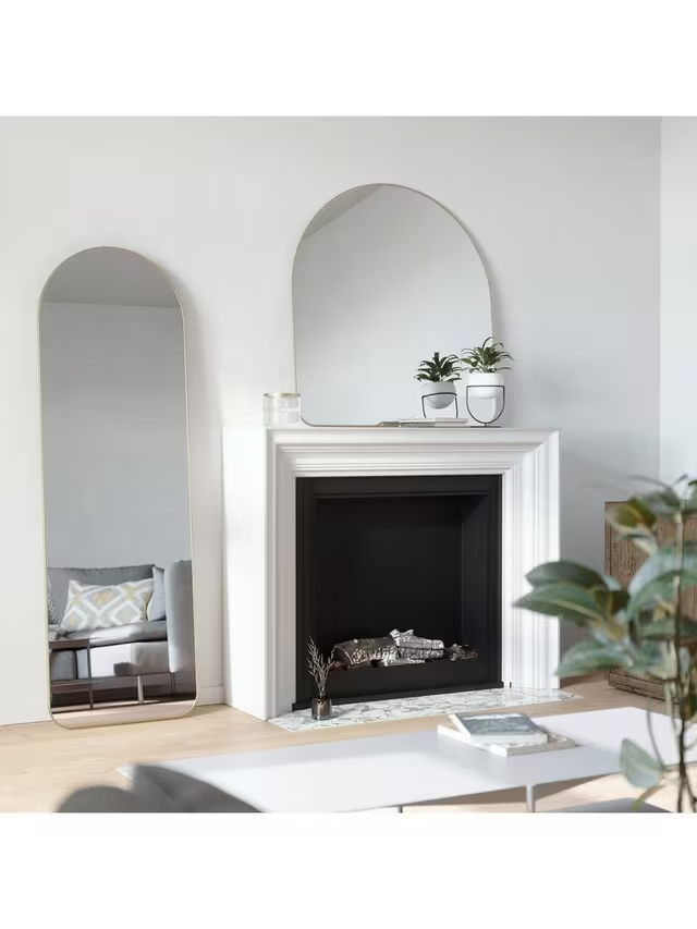 Umbra Hubba Arched Leaner / Full-Length Wall Mirror, 158 x 51cm, Brass