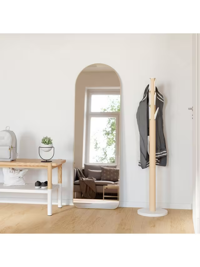Umbra Hubba Arched Leaner / Full-Length Wall Mirror, 158 x 51cm, Brass