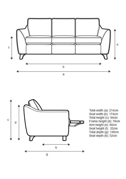 G Plan Vintage The Sixty Eight LHF Large 3 Seater Sofa with Footrest Mechanism, Plush Slate