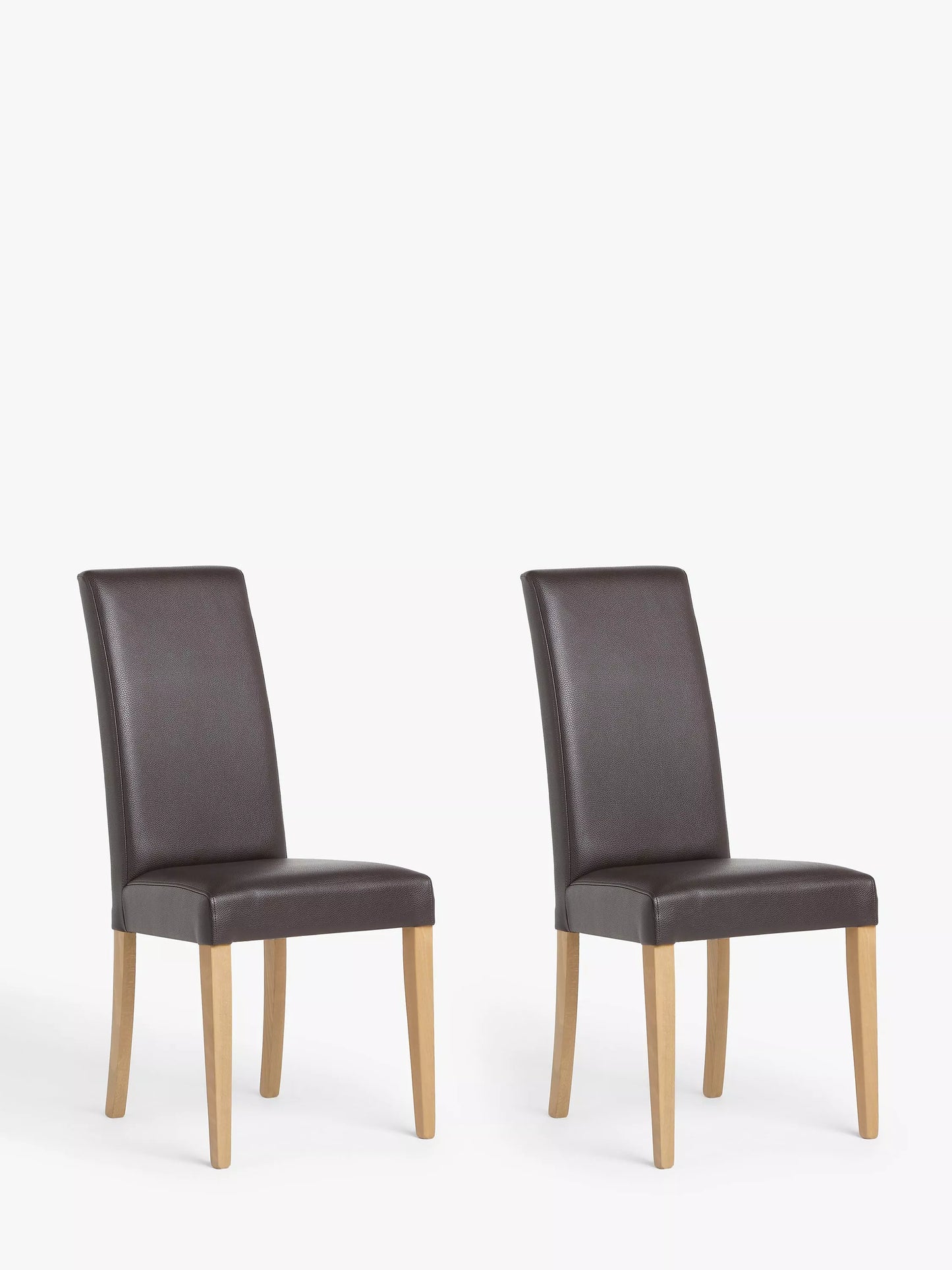 John Lewis Slender Faux Leather Dining Chairs Set of 2