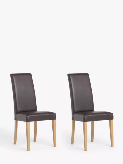 John Lewis Slender Faux Leather Dining Chairs Set of 2