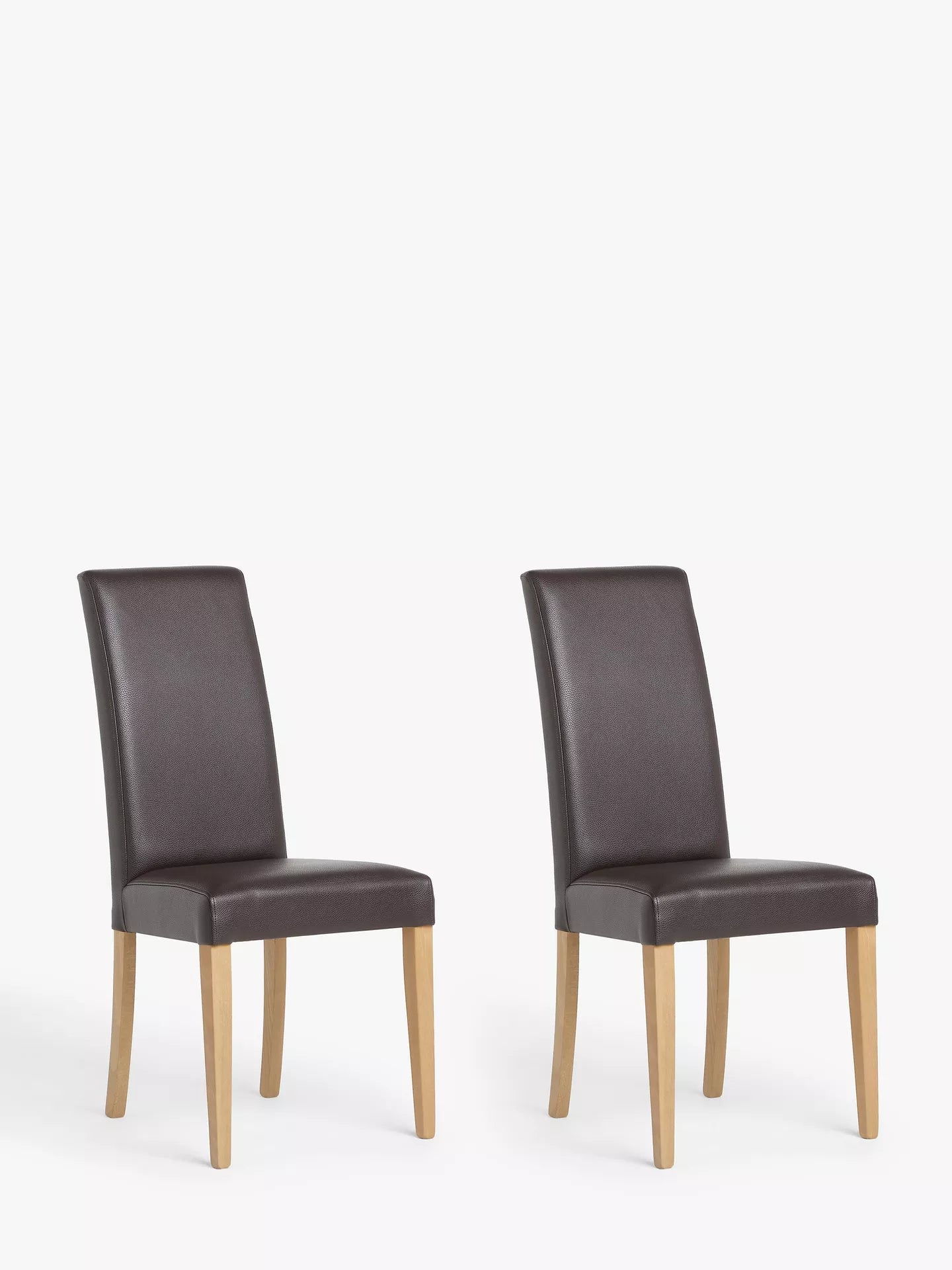 John Lewis Slender Faux Leather Dining Chairs Set of 2