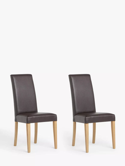 John Lewis Slender Faux Leather Dining Chairs Set of 2