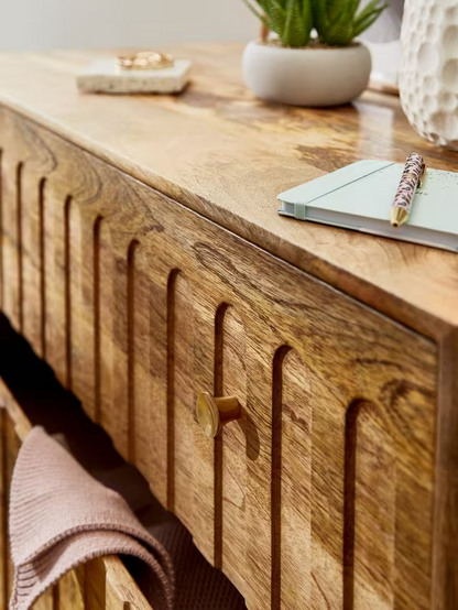 John Lewis Groove Mango Wood 3 Drawer Chest, Natural