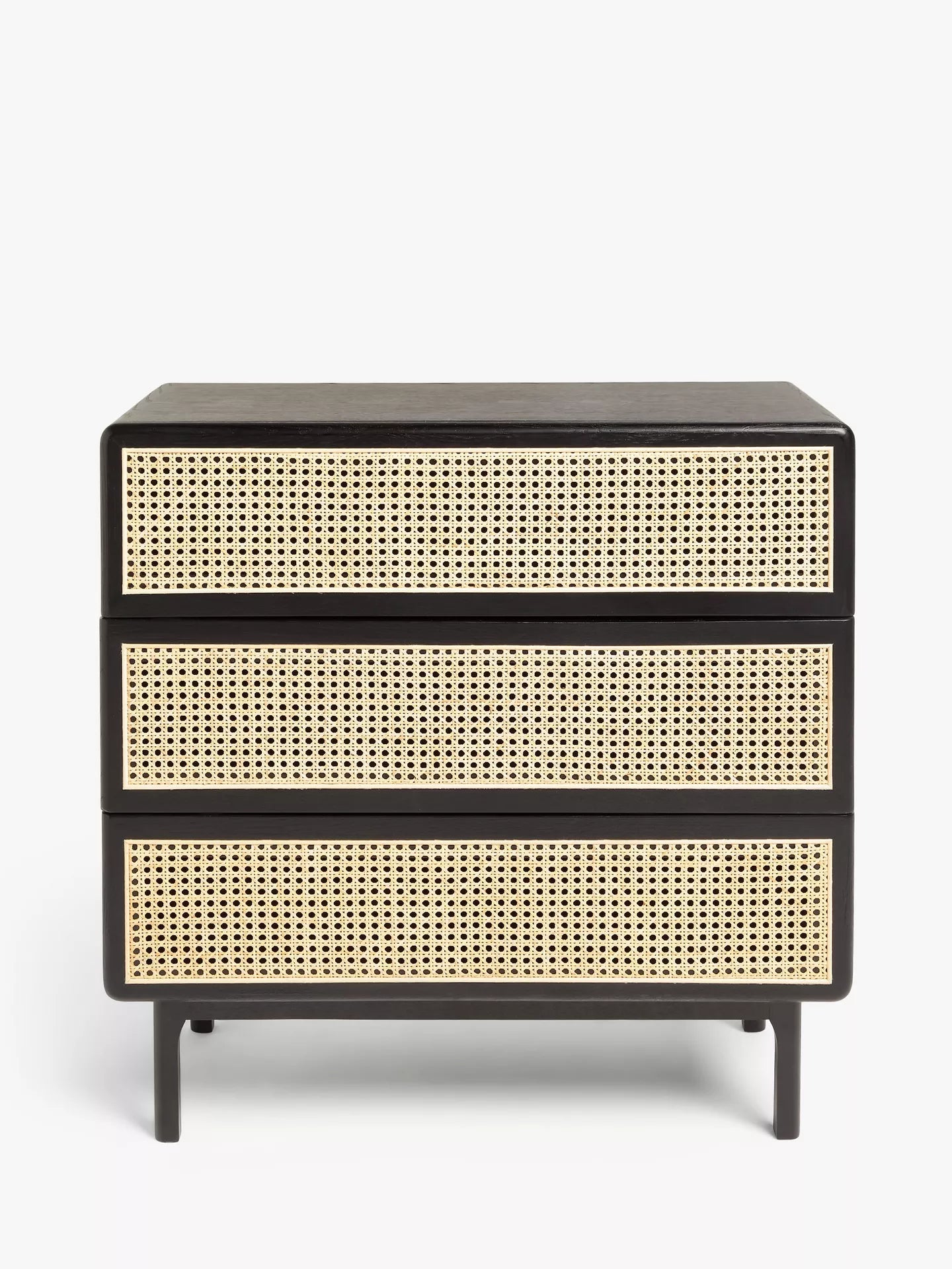 John Lewis Rattan 3 Drawer Chest, Black
