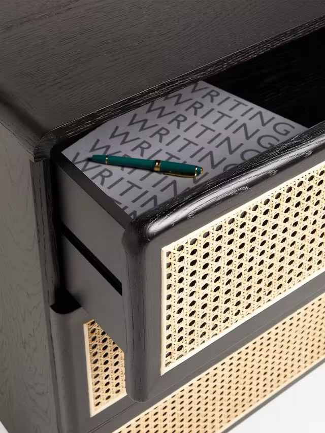 John Lewis Rattan 3 Drawer Chest, Black