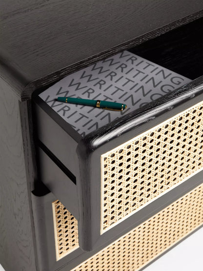 John Lewis Rattan 3 Drawer Chest, Black