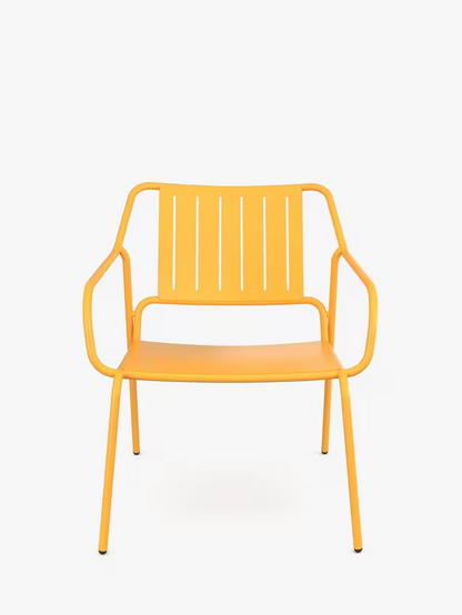 John Lewis Metal Garden Lounge Chair, Melon Yellow x 3 set of 3  Chairs