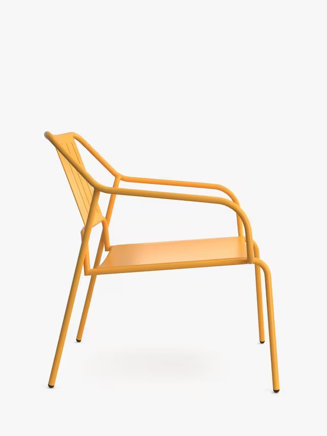 John Lewis Metal Garden Lounge Chair, Melon Yellow x 3 set of 3  Chairs