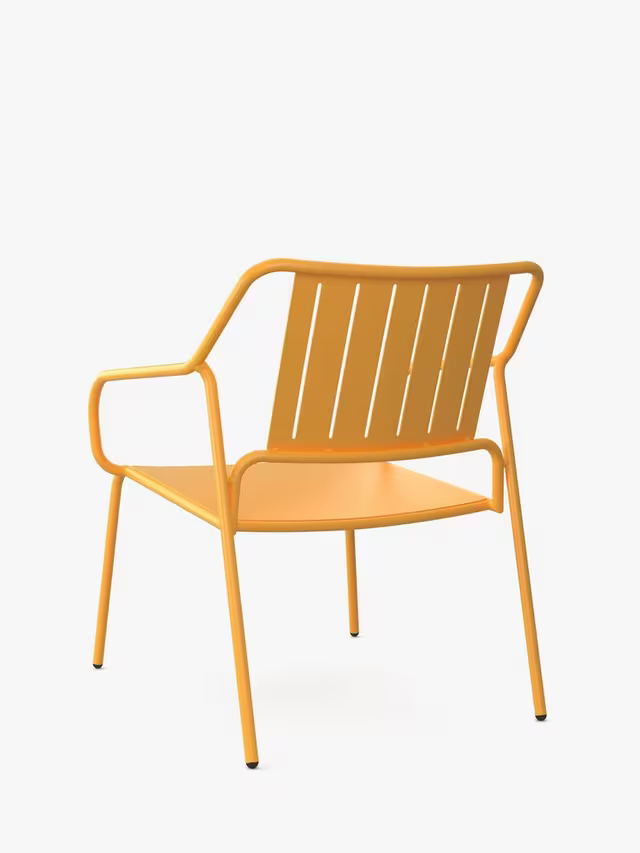 John Lewis Metal Garden Lounge Chair, Melon Yellow x 3 set of 3  Chairs