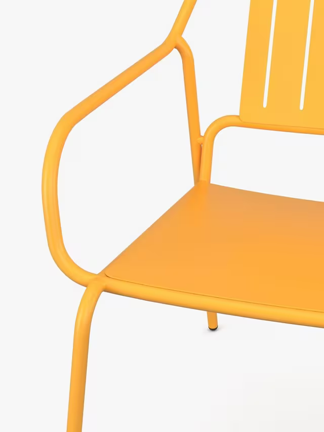 John Lewis Metal Garden Lounge Chair, Melon Yellow x 3 set of 3  Chairs